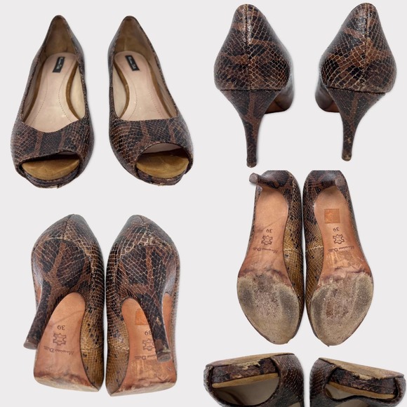 Massimo Dutti (39) Heels Snakeskin Open-Toe Pump - Picture 6 of 11